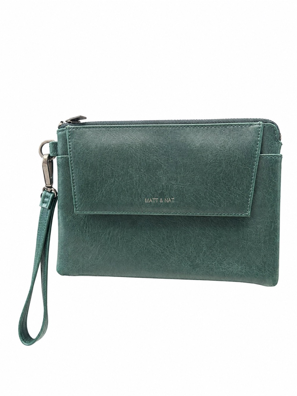 Matt & Nat Teal Green Vegan Leather Wristlet Wallet Clutch